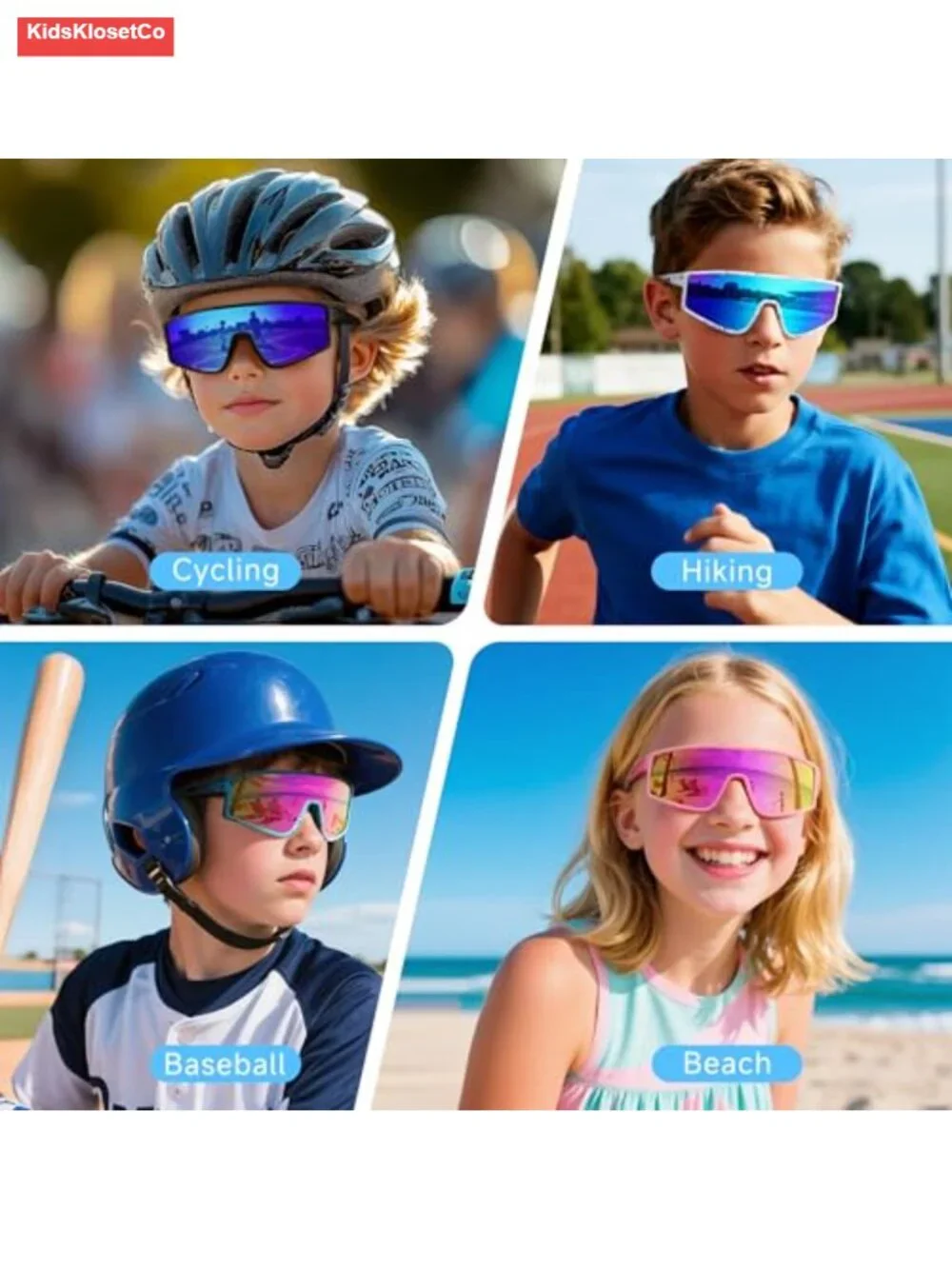 3 Pack Kids Sports Polarized Sunglasses UV Protection Baseball Cycling Running